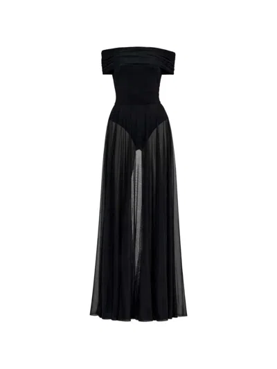 Norma Kamali Off-the-shoulder Maxi Dress In Black