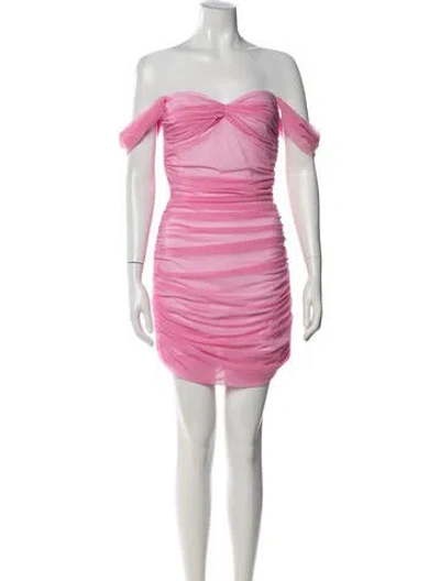 Pre-owned Norma Kamali Off-the-shoulder Mini Dress In Pink