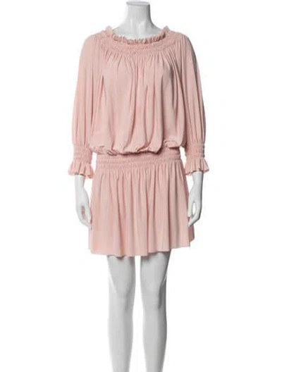 Pre-owned Norma Kamali Off-the-shoulder Mini Dress In Pink