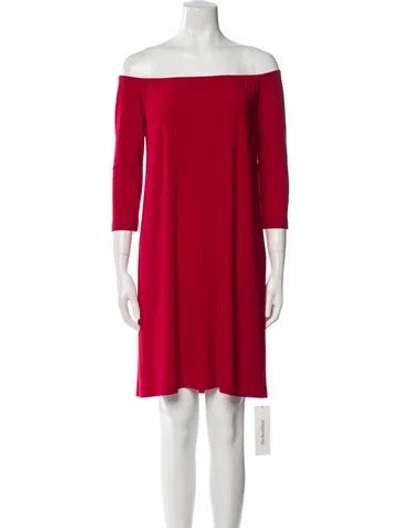 Pre-owned Norma Kamali Off-the-shoulder Mini Dress In Red