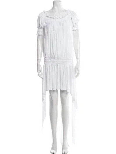 Pre-owned Norma Kamali Off-the-shoulder Mini Dress In White