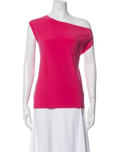 Pre-owned Norma Kamali Off-the-shoulder Short Sleeve Top In Pink