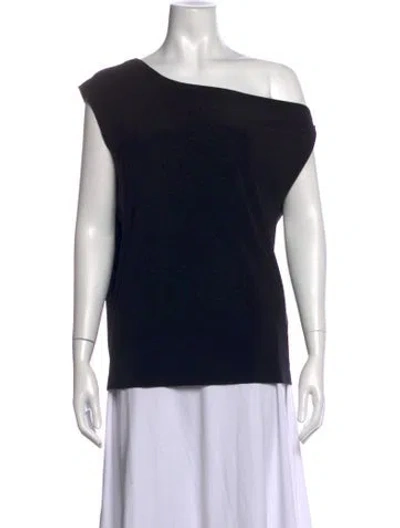 Pre-owned Norma Kamali Off-the-shoulder Sleeveless Top In Black