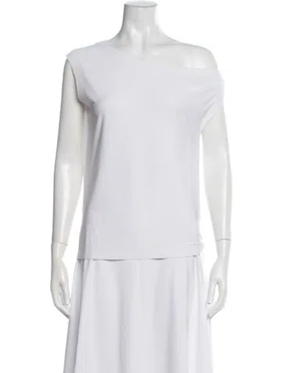 Pre-owned Norma Kamali Off-the-shoulder Sleeveless Top In White