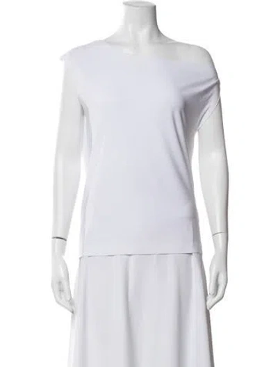 Pre-owned Norma Kamali Off-the-shoulder Sleeveless Top In White