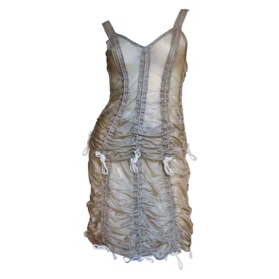 Pre-owned Norma Kamali Omo Adjustable Parachute Top And Skirt 1980s In Gray