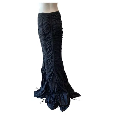 Pre-owned Norma Kamali Omo  Vintage Black Parachute Skirt With Tags