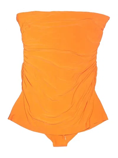 Pre-owned Norma Kamali One Piece Swimsuit In Orange