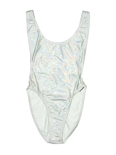 Pre-owned Norma Kamali One Piece Swimsuit In Silver