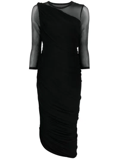 Norma Kamali One-shoulder Asymmetric Hem Dress In Black