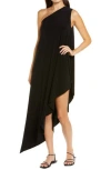 Norma Kamali One-shoulder Diagonal Tunic Coverup In Black