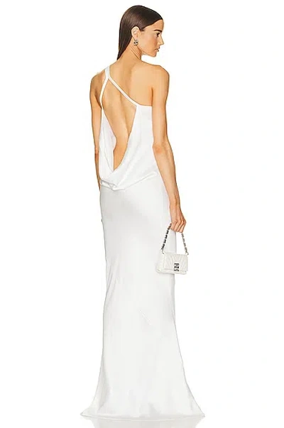 Norma Kamali One Shoulder Bias Gown In Snow White