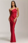 Norma Kamali One-shoulder Bias Maxi Dress In Red