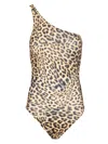 Norma Kamali One Shoulder Mio In Cheetah Patch In Animalier