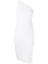 Norma Kamali One-shoulder Draped Dress In White