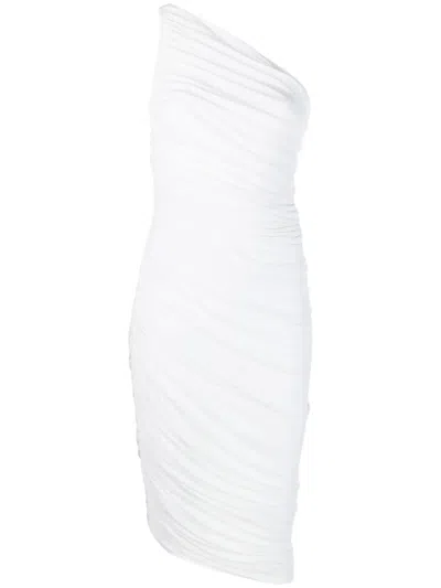 Norma Kamali One-shoulder Draped Dress In White