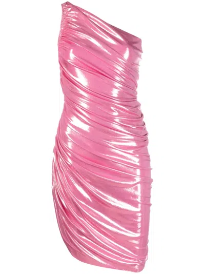 Norma Kamali Diana Jersey One-shoulder Dress In Pink