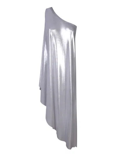 NORMA KAMALI NORMA KAMALI ONE-SHOULDER METALLIC TOP WITH RELAXED FIT AND HEM