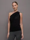 Norma Kamali Diana Mio Asymetrical One Piece Swimsuit In Black In Black