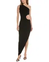 Norma Kamali Sunburst Asymmetric Cutout-jersey Midi Dress In Black