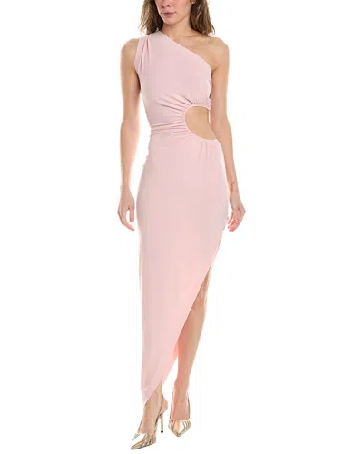 Norma Kamali One-shoulder Sunburst Gown In Pink