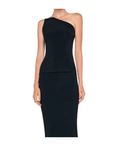 Norma Kamali One Shoulder Top In Black