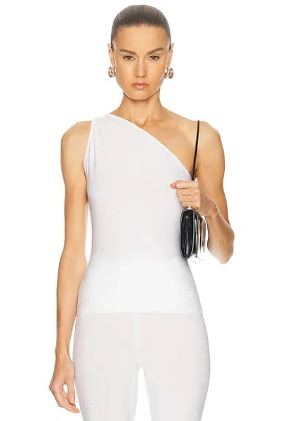 Norma Kamali One Shoulder Top In White