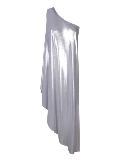 Norma Kamali One Shoulder Tunic In Silver