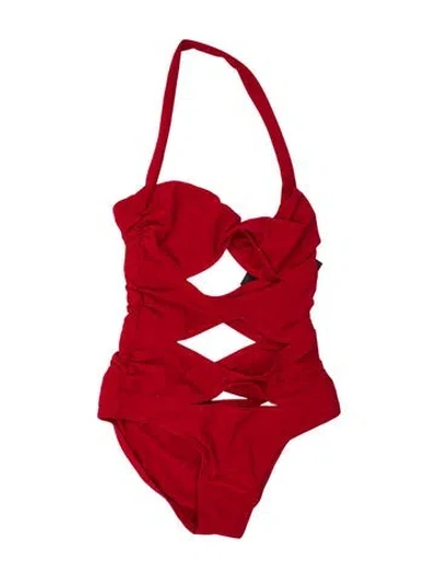 Pre-owned Norma Kamali One-piece In Red