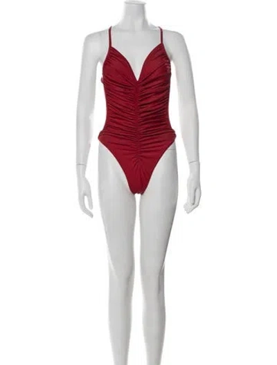 Pre-owned Norma Kamali One-piece In Red