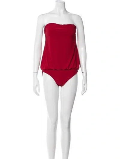 Pre-owned Norma Kamali One-piece In Red