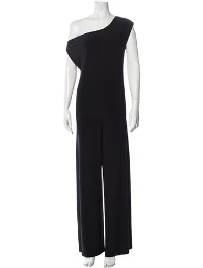 Pre-owned Norma Kamali One-shoulder Jumpsuit In Blue