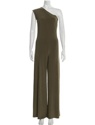 Pre-owned Norma Kamali One-shoulder Jumpsuit In Green