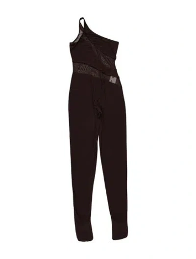 Pre-owned Norma Kamali One-shoulder Jumpsuit W/ Tags In Brown