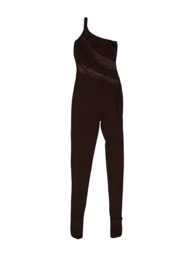 Pre-owned Norma Kamali One-shoulder Jumpsuit W/ Tags In Brown
