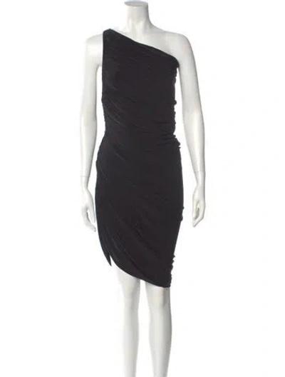Pre-owned Norma Kamali One-shoulder Knee-length Dress In Black