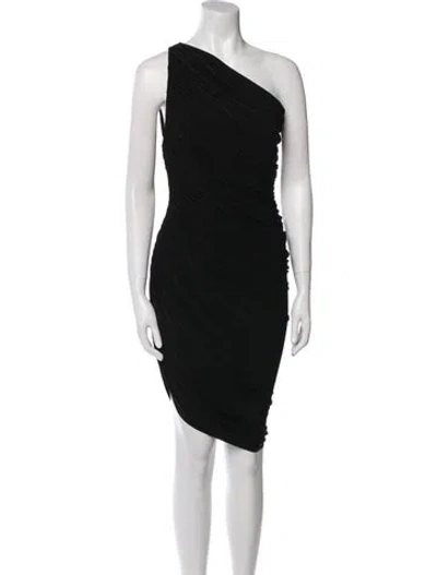 Pre-owned Norma Kamali One-shoulder Knee-length Dress In Black