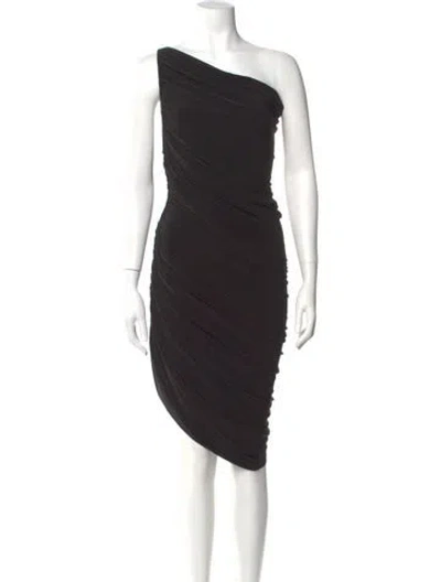 Pre-owned Norma Kamali One-shoulder Knee-length Dress In Black