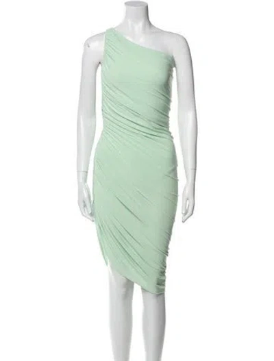 Pre-owned Norma Kamali One-shoulder Knee-length Dress In Green