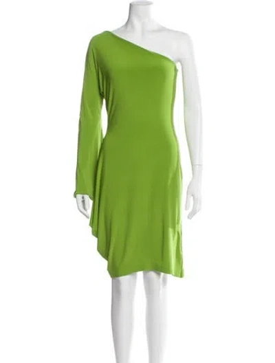 Pre-owned Norma Kamali One-shoulder Knee-length Dress In Green