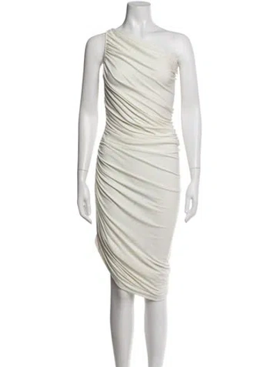 Pre-owned Norma Kamali One-shoulder Knee-length Dress In Neutrals