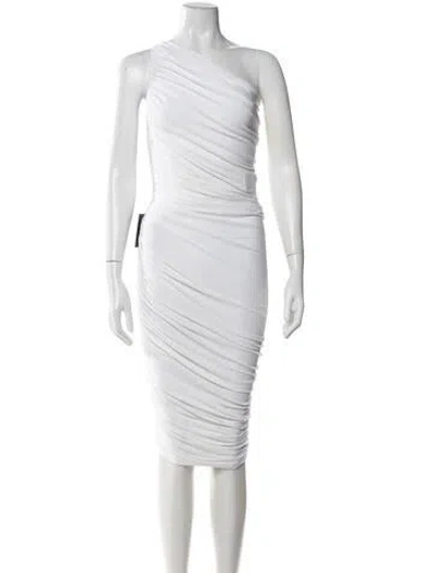 Pre-owned Norma Kamali One-shoulder Knee-length Dress In Neutrals