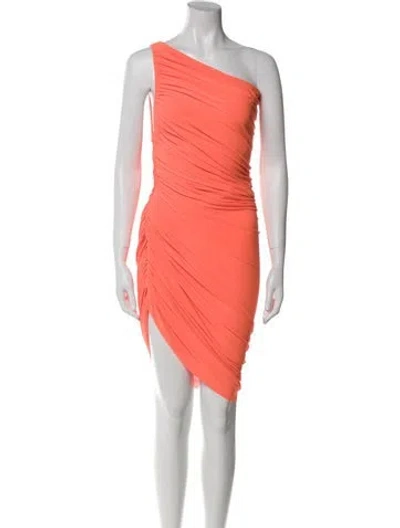 Pre-owned Norma Kamali One-shoulder Knee-length Dress In Orange