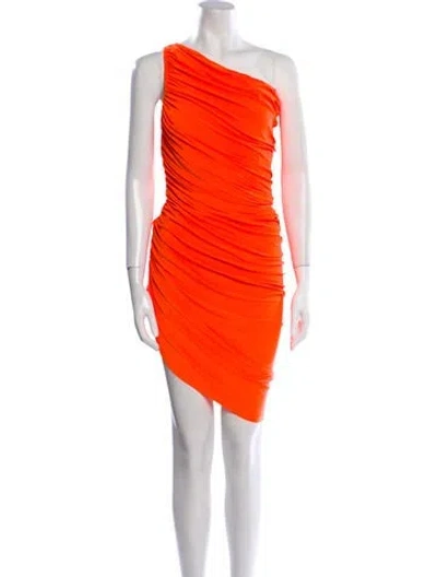 Pre-owned Norma Kamali One-shoulder Knee-length Dress In Orange