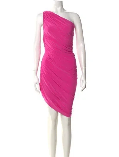 Pre-owned Norma Kamali One-shoulder Knee-length Dress In Pink