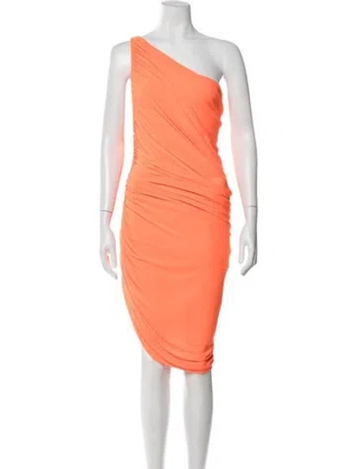 Pre-owned Norma Kamali One-shoulder Knee-length Dress W/ Tags In Orange