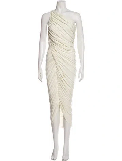 Pre-owned Norma Kamali One-shoulder Knee-length Dress W/ Tags In Yellow