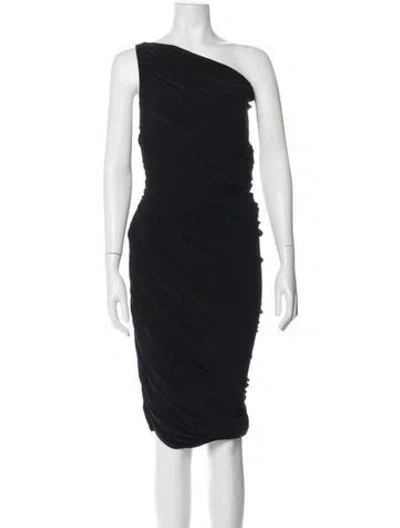 Pre-owned Norma Kamali One-shoulder Long Dress In Black