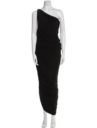 Pre-owned Norma Kamali One-shoulder Long Dress In Black