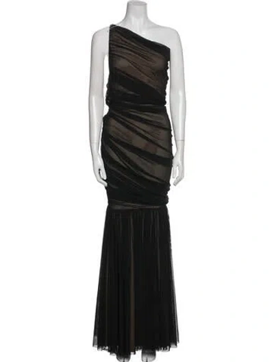 Pre-owned Norma Kamali One-shoulder Long Dress In Black